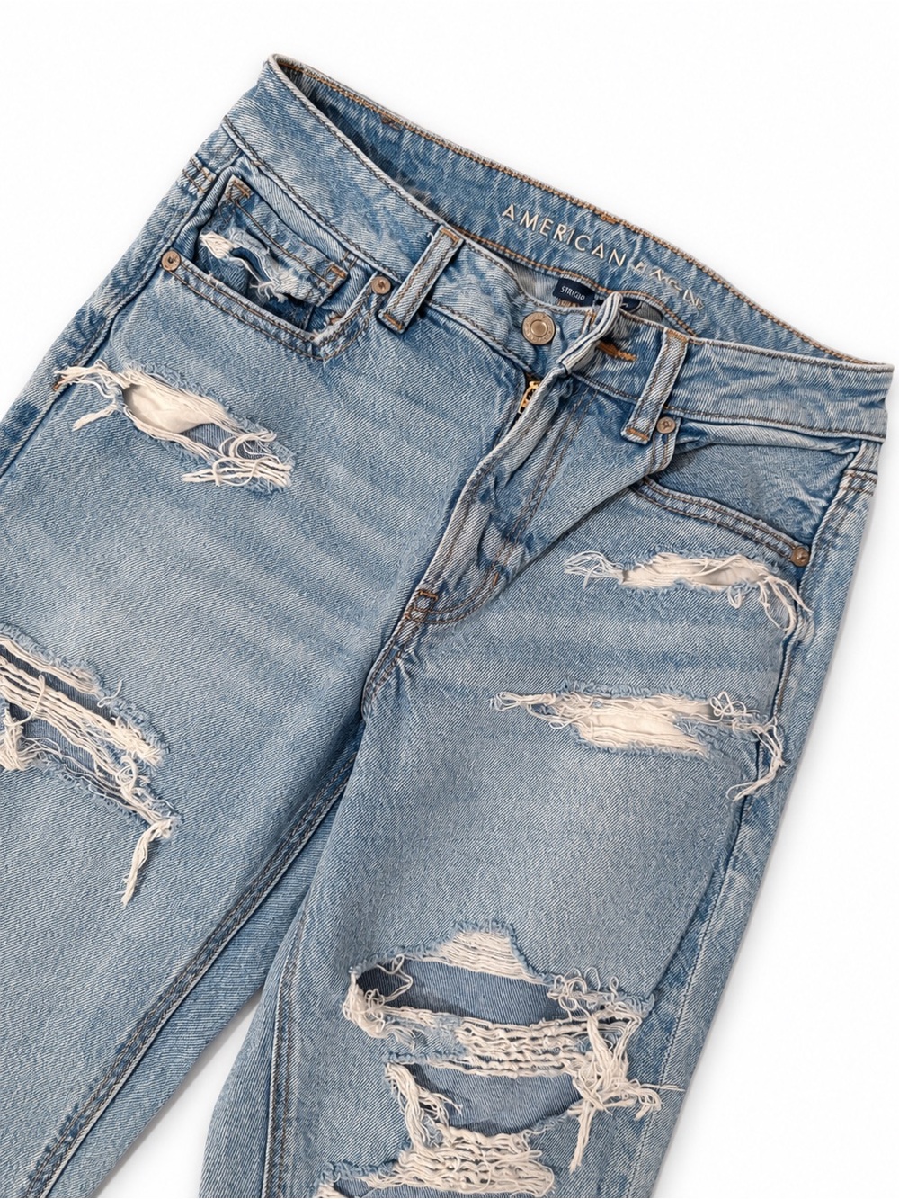 American Eagle Outfitters Light Wash Distressed Boyfriend Jeans